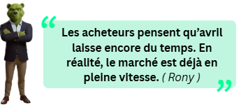 Les acheteurs pensent qu&rsquo;avril laisse encore du temps. En r&eacute;alit&eacute;, le march&eacute; est d&eacute;j&agrave; en pleine vitesse.